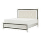 Edolie Queen Bed Crystal Tufted White Faux Leather Upholstery Solid Wood By Casagear Home BM314287