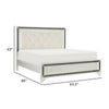 Edolie Queen Bed Crystal Tufted White Faux Leather Upholstery Solid Wood By Casagear Home BM314287