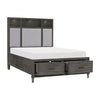 Celia Queen Platform Bed 2 Drawers Shelves on Headboard Pebble Gray By Casagear Home BM314288