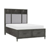 Celia Queen Platform Bed 2 Drawers Shelves on Headboard Pebble Gray By Casagear Home BM314288