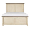 Cadie Queen Size Bed Rosy Brown Plank Style Tops Antique White Wood By Casagear Home BM314292