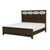 Gia Queen Bed X Shaped Panel Accents on The Headboard Dark Brown Wood By Casagear Home BM314295