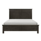 Candy Queen Bed Farmhouse Embossed Accented Headboard Charcoal Gray Wood By Casagear Home BM314296