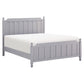 Elsa Queen Bed Ball Finials on Bed Posts Turned Feet Gray Wood Frame By Casagear Home BM314297