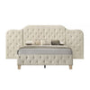 Ronny Inch King Size Bed Wall Headboard Beige Linen Tufted Upholstery By Casagear Home BM314302