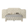 Ronny Inch King Size Bed Wall Headboard Beige Linen Tufted Upholstery By Casagear Home BM314302