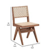 Tina 22 Inch Side Dining Chair Set of 2 Woven Rattan Natural Brown Wood By Casagear Home BM314306