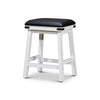 Nio 24 Inch Counter Stool Black Bonded Leather Seat Antique White Finish By Casagear Home BM314319