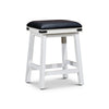 Nio 24 Inch Counter Stool Black Bonded Leather Seat Antique White Finish By Casagear Home BM314319