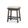 24 Inch Counter Stool Weathered Gray Finish French Gray Leather Seat By Casagear Home BM314321