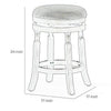 Opi 24 Inch Swivel Counter Stool Cushioned Seat White and Gray Finish By Casagear Home BM314326