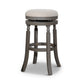 Opi 30 Inch Swivel Barstool Round Cushioned Seat Beige Fabric Gray By Casagear Home BM314327