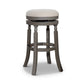 Opi 30 Inch Swivel Barstool Round Cushioned Seat Beige Fabric Gray By Casagear Home BM314327