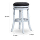 Opi 30 Inch Swivel Barstool Round Cushioned Seat Black Fabric White By Casagear Home BM314329