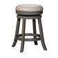 Opi 24 Inch Swivel Counter Stool Beige Bonded Leather Round Gray Finish By Casagear Home BM314331