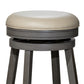 Opi 24 Inch Swivel Counter Stool Beige Bonded Leather Round Gray Finish By Casagear Home BM314331