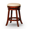 Opi 24 Inch Swivel Counter Stool Beige Bonded Leather Cherry Brown By Casagear Home BM314332