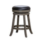 Opi 24 Inch Swivel Counter Stool Black Bonded Leather Weathered Gray By Casagear Home BM314333