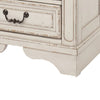 Beny 27 Inch Nightstand with 3 Drawers Black Handles White Wood Finish By Casagear Home BM314382