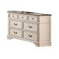 Beny 62 Inch Wide Dresser with 7 Drawers Black Handles White Wood Finish By Casagear Home BM314383