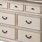 Beny 62 Inch Wide Dresser with 7 Drawers Black Handles White Wood Finish By Casagear Home BM314383