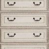 Beny 52 Inch Tall Dresser Chest with 5 Drawers Black Handles White Wood By Casagear Home BM314384