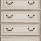 Beny 52 Inch Tall Dresser Chest with 5 Drawers Black Handles White Wood By Casagear Home BM314384