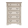 Beny 52 Inch Tall Dresser Chest with 5 Drawers, Black Handles, White Wood By Casagear Home