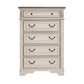 Beny 52 Inch Tall Dresser Chest with 5 Drawers Black Handles White Wood By Casagear Home BM314384