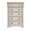 Beny 52 Inch Tall Dresser Chest with 5 Drawers Black Handles White Wood By Casagear Home BM314384