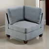 Remy 32 Inch Modular Corner Sofa Chair, Soft Gray Chenille, Solid Wood By Casagear Home