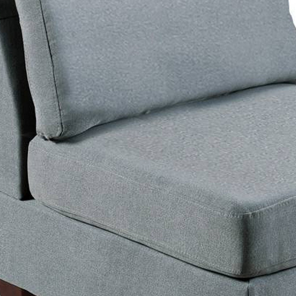 Remy 32 Inch Modular Armless Sofa Chair Soft Gray Chenille Solid Wood By Casagear Home BM314386