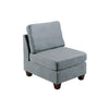 Remy 32 Inch Modular Armless Sofa Chair Soft Gray Chenille Solid Wood By Casagear Home BM314386