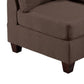 Remy 32 Inch Modular Corner Sofa Chair Soft Brown Chenille Solid Wood By Casagear Home BM314387