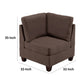 Remy 32 Inch Modular Corner Sofa Chair Soft Brown Chenille Solid Wood By Casagear Home BM314387