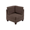 Remy 32 Inch Modular Corner Sofa Chair Soft Brown Chenille Solid Wood By Casagear Home BM314387