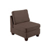 Remy 32 Inch Modular Armless Sofa Chair Soft Brown Chenille Solid Wood By Casagear Home BM314388