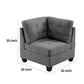 Lemy 32 Inch Modular Corner Sofa Chair Tufted Gray Upholstery Solid Wood By Casagear Home BM314389