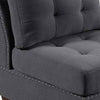 Lemy 32 Inch Modular Armless Sofa Chair Tufted Gray Upholstery Solid Wood By Casagear Home BM314390