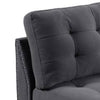 Lemy 32 Inch Modular Armless Sofa Chair Tufted Gray Upholstery Solid Wood By Casagear Home BM314390