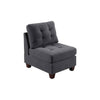 Lemy 32 Inch Modular Armless Sofa Chair Tufted Gray Upholstery Solid Wood By Casagear Home BM314390