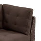 Lemy 32 Inch Modular Corner Sofa Chair Tufted Brown Upholstery Solid Wood By Casagear Home BM314391