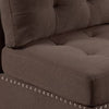 Lemy 32 Inch Modular Armless Sofa Chair Tufted Brown Fabric Solid Wood By Casagear Home BM314392