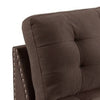 Lemy 32 Inch Modular Armless Sofa Chair Tufted Brown Fabric Solid Wood By Casagear Home BM314392