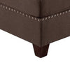 Lemy 32 Inch Modular Armless Sofa Chair Tufted Brown Fabric Solid Wood By Casagear Home BM314392