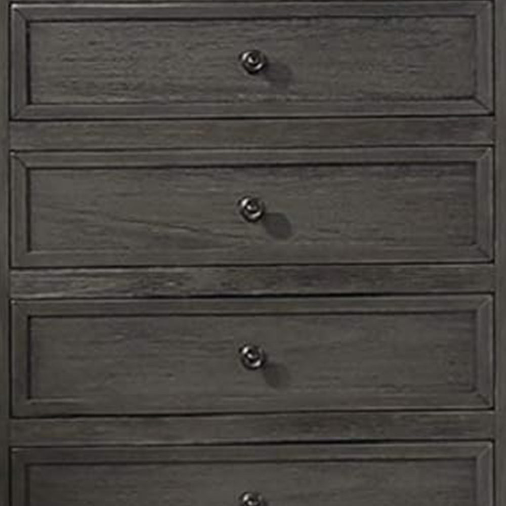 Zenny 50 Inch Tall Dresser Chest with 5 Drawers Farmhouse Gray Wood By Casagear Home BM314395