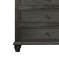 Zenny 50 Inch Tall Dresser Chest with 5 Drawers Farmhouse Gray Wood By Casagear Home BM314395