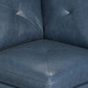 Samy 37 Inch Modular Corner Sofa Chair Padded Blue Faux Leather Wood By Casagear Home BM314402