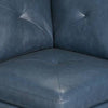 Samy 37 Inch Modular Corner Sofa Chair Padded Blue Faux Leather Wood By Casagear Home BM314402