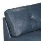 Samy 37 Inch Modular Corner Sofa Chair Padded Blue Faux Leather Wood By Casagear Home BM314402